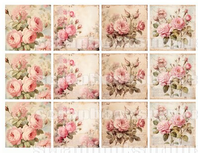 48 Floral Love Letter Rose Cards Scrapbooking Junk Journal supplies No.18 - image3